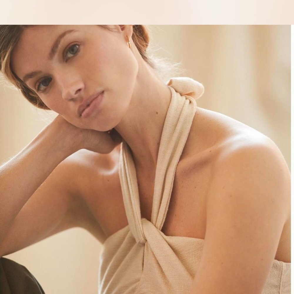 Anthropologie runched halter top